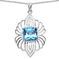 thumbnail image 1 of Genuine Fancy shape Blue Topaz Pendant in Sterling Silver, 1 of 1