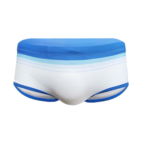 Yongwang Mens Low Rise Stripe Swim Briefs Quick Dry Swim Underwear Casual Color Block Swimwear Swim Shorts
