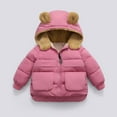 thumbnail image 2 of Jackets for Girls Toddler Kids Boys Girls Cute Solid Color Plush Cute Winter Thick Casual Keep Warm Hooded Coat Jackets Winter Down Coats Pinks 12 Months, 2 of 4