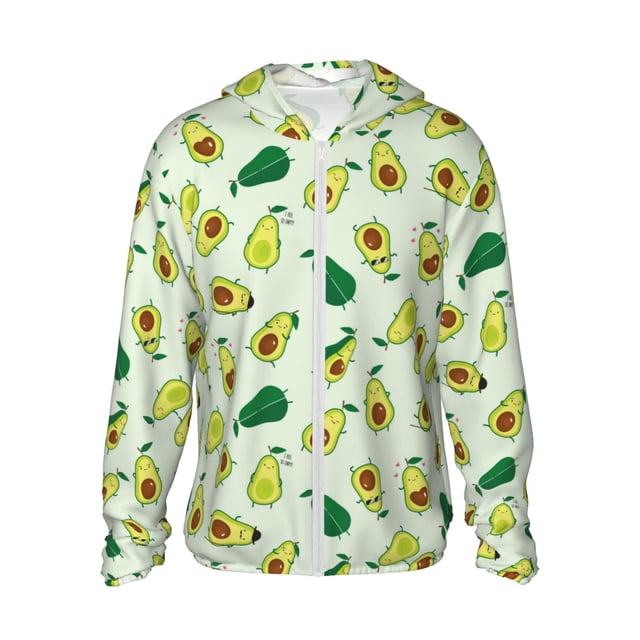 Balery Cartoon Fruit Sudadera ligera de manga larga con capucha y protección solar UPF 50+ para hombre y mujer, ideal para pesca y running-3X-Large