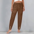 thumbnail image 4 of Certgust Hot Sales Pants for Women Under $20 Wide Leg Flowy High Waisted Palazzo Drawstring Elastic Waist with Pockets Beach Vacation Outfits, 4 of 8