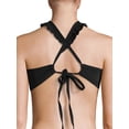 thumbnail image 3 of Time and Tru Women's Forever Yours Solid Highneck Swimsuit Bikini Top, 3 of 5