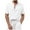 White, variant on Men's casual henley shirt linen short sleeves turn-up collar shirt beach summer light top