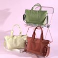 thumbnail image 2 of Bolso de mano de gran capacidad, bolso de hombro, bolso de mano informal de moda para mujer, color sólido, 2 of 6