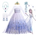 thumbnail image 3 of Disney-vestido de princesa Elsa y Anna para niñas, traje de baile de malla con lentejuelas blancas, ropa de carnaval, disfraz de reina de las nieves y Frozen, 3 of 5