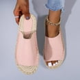 thumbnail image 4 of Zanvin Womens Sandals Clearance Women Summer Casual Sewn Fisherman's Flat Bottomed Hand Woven Hemp Rope Bottom Slippers, Pink, 43, 4 of 7