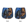 thumbnail image 3 of Balery Starry Night Charging Dinosaur Pantalones cortos deportivos para mujer con forro y dos bolsillos, elásticos, para entrenamiento, gimnasio, yoga-Medium, 3 of 7