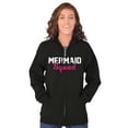 thumbnail image 4 of Mermaid Squad Bachelorette Birthday Womens Plus Size Graphic Zipper Hoodie Brisco Brands 2X, 4 of 5