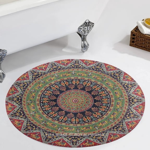 Multicolor Bohemia Round Carpet Circle Rug Outdoor Patio Area Rug Washable Large Area Rugs Hallway Room Decor Fitness Mats