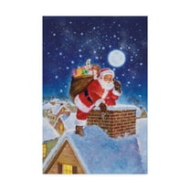 Trademark Fine Art 'Santa On Rooftop' Canvas Art by Hal Frenck