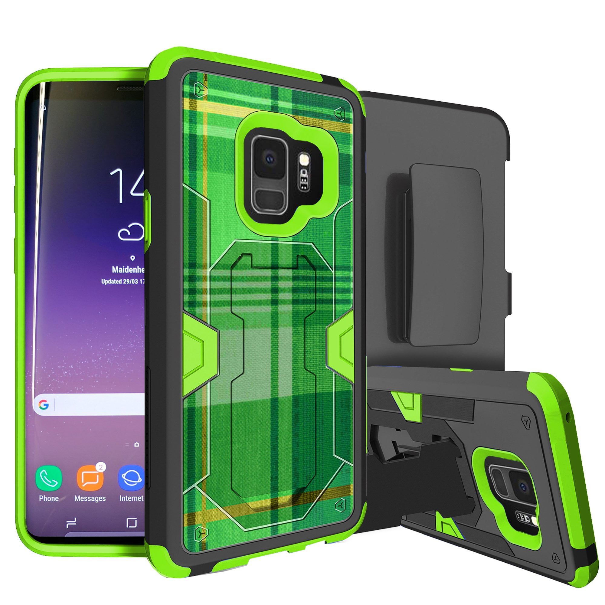 Heavy Duty Samsung Galaxy S9 Rugged Case [MINITURTLE MAX DEFENSE Case for Galaxy S9] GREEN