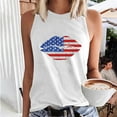 thumbnail image 2 of Usmisi 4th of July Tank Tops Independence Day Patriotic Regular Fit Racerback Shirts Vest Womens Fashion Lips Flag Print Crewneck Sleeveless Summer Blouses White xxl, 2 of 5
