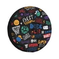 thumbnail image 1 of Fotbe Basketball Funda de Llanta de Repuesto con Estampado, Engrosada, Ajuste Universal para Jeep, Remolque, RV, SUV, Camión-16 inch, 1 of 6