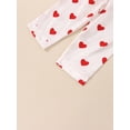 thumbnail image 3 of Conjunto de pijama Vigorbear para niña pequeña, para San Valentín, manga larga, cuello solapa, botones, estampado de corazón, top, pantalones rectos, ropa de dormir, 3 of 6