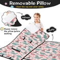thumbnail image 3 of Dinosaur and Volcano Pink Pattern Teens Toddler Nap Mat with Pillow, Sleeping Mat Bag for Preschool Daycare 59"x22", 3 of 6