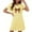 Yellow, variant on Lorytime Ladies Nightgowns Short Sleeve Knee Length Pajamas Dress Oversized Round Neck Tie Print Nightshirts Nightgowns Sleepdress Comfy Soft Lounge House Nightdress Black 2XL