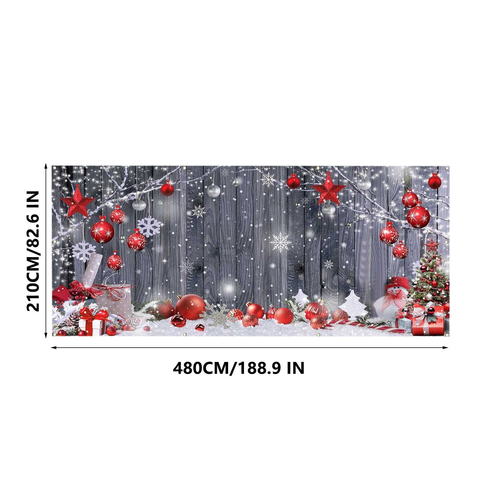 kladzum Christmas Garage Door Cover Xmas Decoration Print Garage Door Curtain Large Merry Christmas Garage Door Hanging Farbic for Outdoor Holiday Party Decor