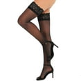 thumbnail image 2 of 2 Pairs Women Lace Stocking Sexy High Stockings Lingerie Black, 2 of 9