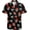 Black Red Flowers, variant on American Flag Eagle Men's Hawaiian Shirt 3D Graphic Button Down Short Sleeve Tropical Holiday Beach Aloha Shirts
