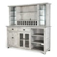 thumbnail image 4 of Home Square 4-Piece Set with Home Bar & Hutch & 2 Bar Stools in Alpine Gray, 4 of 4