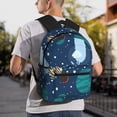 thumbnail image 5 of Yield Alpaca Astronaut in Space Print Backpack for Women Men, Lightweight Casual Travel Daypack, Classic Basic College Backpack, Middle School Bag, 5 of 5