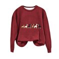 thumbnail image 2 of PNTUTB Womens Long Sleeve Crewneck Printed Hoodless Pullover Sweatshirt Casual Loose Tops Clothes, 2 of 5