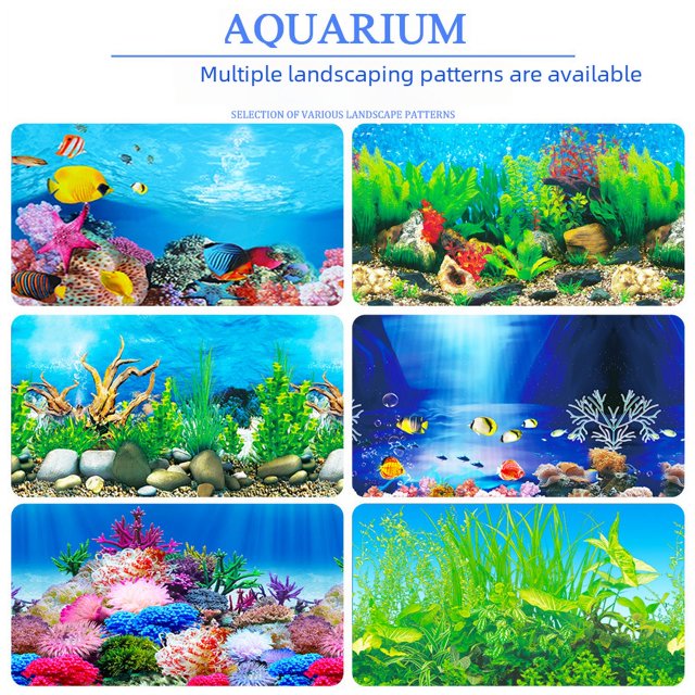 Papel tapiz para fondo de pecera, pintura HD 3D, papel tapiz para pecera tridimensional, pintura de fondo, decoración de acuario de doble cara, pegatina para pecera