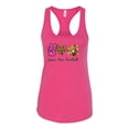 thumbnail image 3 of Wild Bobby, Peace Love Baseball Sports Ladies Racerback Tank Top, Raspberry, Medium, 3 of 5