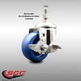 thumbnail image 2 of 3.5 Inch 316SS Solid Polyurethane Swivel 12mm Stem Caster with Brake SCC, 2 of 2