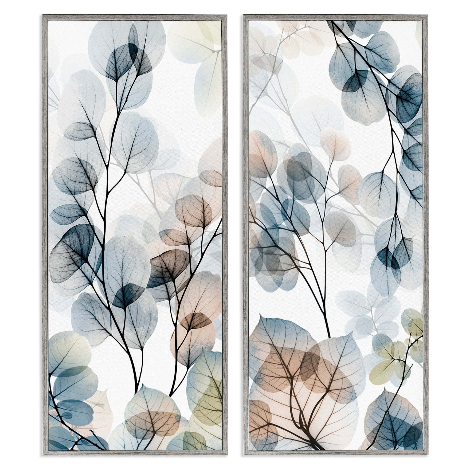 Stupell Industries Elegant Abstract Botanical Plant Leaves Pattern Collage , 13 x 30, Design by Albert Koetsier