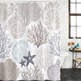thumbnail image 3 of Gray Shell Coral Waterproof Fabric Shower Curtain,Coastal Summer Beach Nautical Ocean Waterproof Fabric Shower Curtain for Bathroom Curtains Bathtubs Hotel Shower Curtains with 12 Hooks Small 36x72in, 3 of 8