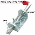 thumbnail image 2 of 2 Pcs Trailer Spring Latch Pin, 1/2 inch Barrel Bolt Spring Loaded Latch Heavy Duty for Ramp Door Fence RV Silver, 2 of 5