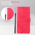 thumbnail image 6 of Wallet Case for Google Pixel 9 Pro XL,PU Leather Wallet Flip Kickstand Case [Magnetic Closure] [Wrist Strap] [Card Slots Holder] Embossed Butterfly & Flower Case for Women Girls,Rose, 6 of 9