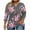Grey, variant on Wo-Fusoul Women's Plus Size V Neck T Shirt, 3/4 Sleeve Casual Loose Fit Tops, Printed Blouse with Soft Stretchy Fabric for Everyday Wear, Please Check Size Chart Before Ordering