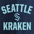thumbnail image 4 of Men's Fanatics Navy Seattle Kraken Victory Arch Team Fitted Pullover Hoodie, 4 of 4