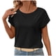 thumbnail image 1 of Camisetas de Mujer Casual, Cuello Redondo con Encaje de Manga Corta para la Oficina, la Fiesta Y el Uso Diario, 1 of 9