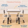 thumbnail image 4 of ECR4Kids Dry-Erase Square Activity Table with Two Chairs, Kids Furniture, Grey, 3-Piece, 4 of 9