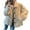Beige, variant on Ashirexll Womens Fleece Coats Long Sleeve Tops Fashion Casual Loose Solid Color Button Jacket Top for Women