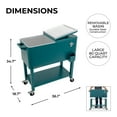 thumbnail image 6 of Permasteel 80-Qt Outdoor Steel Patio Cooler with Removable Basin, Rolling Cooler with Wheels, Teal Green, 6 of 18