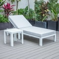 thumbnail image 2 of LeisureMod Chelsea Modern Outdoor White Chaise Lounge Chair With Side Table & Cushions-Color:White,Material:Aluminum, 2 of 13