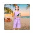 thumbnail image 5 of Sunny Fashion Girls Dress Lilac Sleeveless Strap Criss Cross Cotton Sundress Holiday Casual 4 Years, 5 of 6