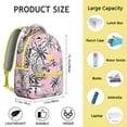 thumbnail image 6 of Hawaii Tropical Wind Palm Leaves Themed Student Backpack: Perfect Gift, Durable Lightweight Laptop Daypack with Large Capacity for High School, College, Campus Commute, 6 of 6