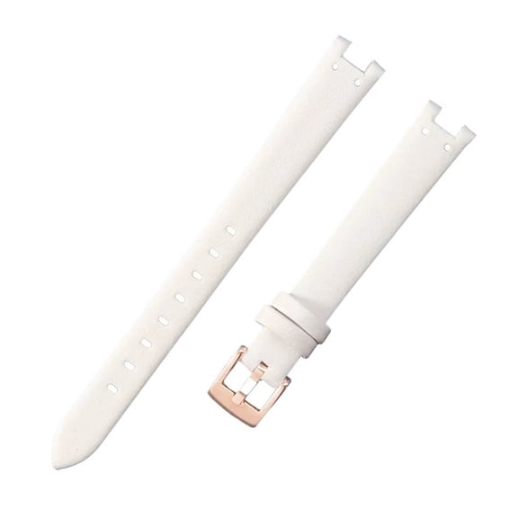 Genuine Leather Watch Strap Fit For Anne Klein Small Dial Retro Soft Comfortable Watch Band Accessories 12mm White