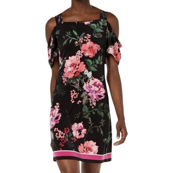 INC International Concepts Womens Printed Cold-Shoulder Dress;2XL