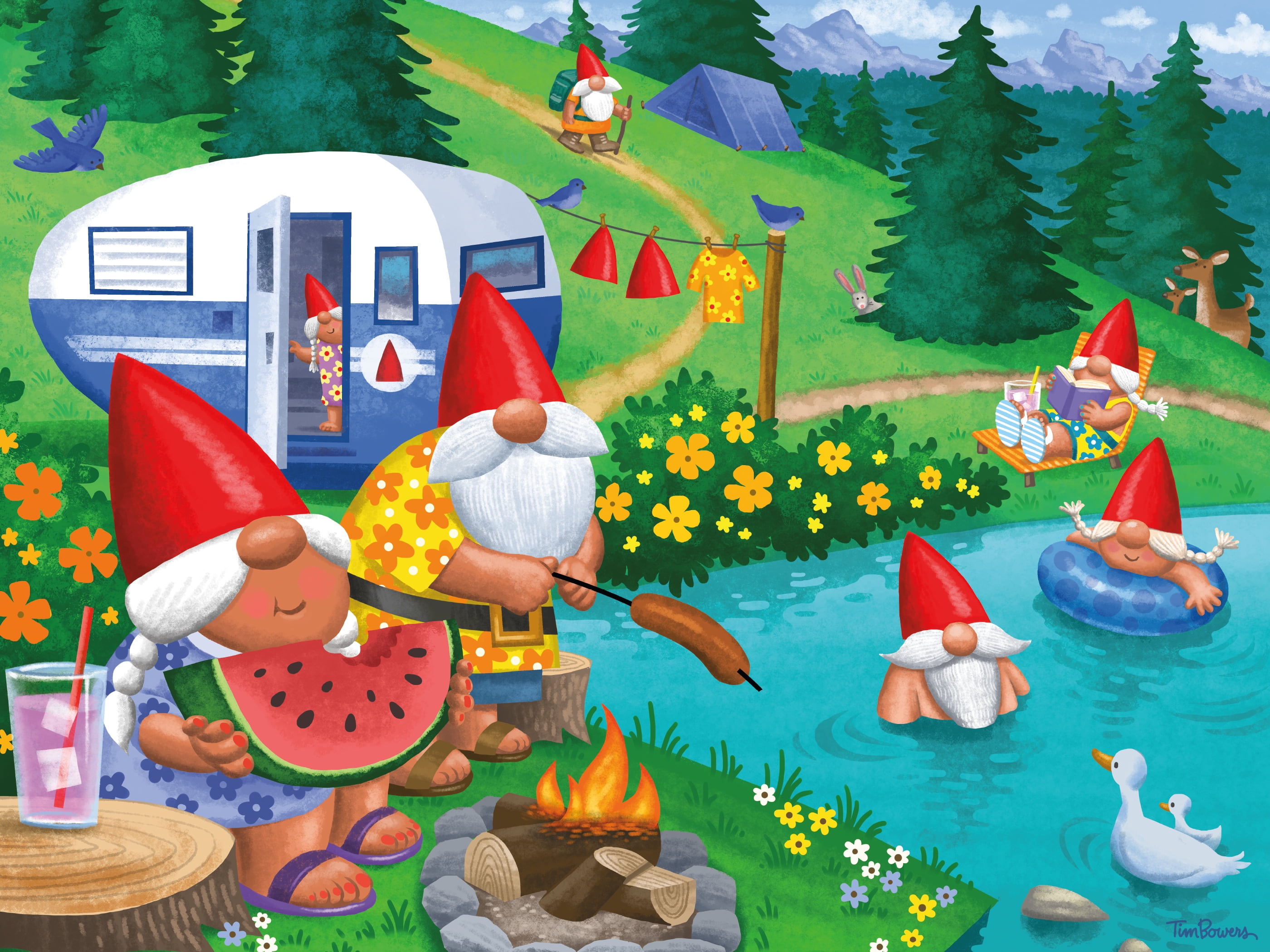 300PC Gnomes Summer Fun Jigsaw Puzzle