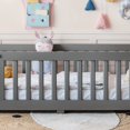 thumbnail image 6 of UHOMEPRO Twin Size Montessori Floor Bed with Door, Safety Guardrails & 7 Removable Slats, Low Profile Wood Floor Bed Frame for Kids, No Box Spring Needed, Gray, 6 of 10