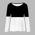 thumbnail image 4 of HAiming Women's Long Sleeve Tops Color Block Round Neck Pullover Tunic Shirts Plus Size Loose Casual Basic Blouse, 4 of 5