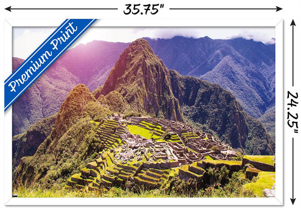 Wonders of the World - Machu Picchu Wall Poster, 22.375" x 34", Framed