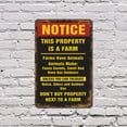 thumbnail image 4 of Notice This Is Farm Property 7 Inch x 10 Inch Metal Sign Novelty Aluminum Durable Weatherproof UV Protected Perfect for Farms Barns Fun Gift for Farmers Crafted in the USA, 4 of 5