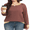 Caramel, variant on NISVIYA Womens Plus Size Casual Crewneck Color Block Blouses Trendy Winter Fashion Oversized Sweatshirts